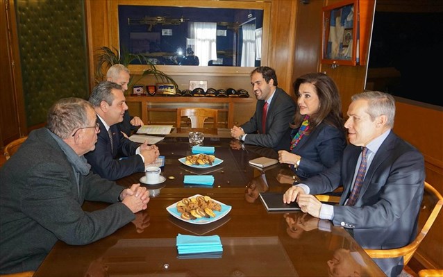 Συνάντηση Π. Καμμένου με Ντ. Μπακογιάννη και Γ. Κεφαλογιάννη για το προσφυγικό