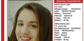 Amber alert για εξαφάνιση 13χρονης από την Πετρούπολη