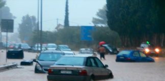 Διεκόπη λόγω βροχόπτωσης η κυκλοφορία στην παλαιά Ε.Ο. Ελευσίνας- Θήβας