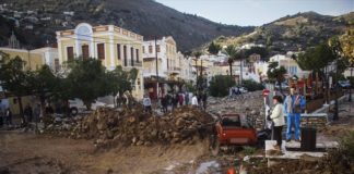 Εκτεταμένες ζημιές από τη σφοδρή βροχόπτωση στη Σύμη