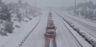Δίπλωσαν νταλίκες στην εθνική οδό κοντά στον Μπράλο (video)