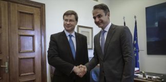 Δραστική παρέμβαση στο χρέος ζήτησε ο Κυρ. Μητσοτάκης από τον Β. Ντομπρόβσκις