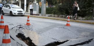Καθίζηση οδοστρώματος στου Ζωγράφου