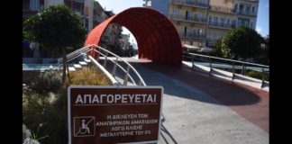 Σάλος στο Άργος με ταμπέλα που απαγορεύει τη διέλευση ΑμεΑ στην κεντρική πλατεία