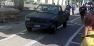 Λύθηκε το χειρόφρενο και έτρεχε ο κόσμος να σωθεί! (video)