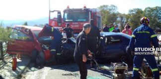 Μετωπική θανάτου με έναν νεκρό
