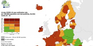 ECDC: Στο «κόκκινο» όλη η Ελλάδα – Ποιες περιοχές βρίσκονται στο «βαθύ κόκκινο»