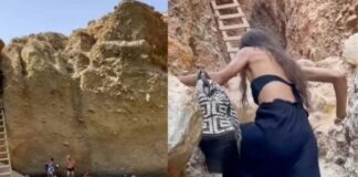 Η πιο επικίνδυνη παραλία στο Αιγαίο έχει πινακίδα που λέει: «Η κάθοδος γίνεται με δική σας ευθύνη»