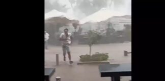 Η στιγμή της σφοδρής καταιγίδας στο Θησείο (video)