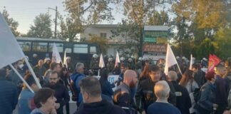 Μαλαματίνα: Νέα συγκέντρωση ενάντια στις απολύσεις – Κλούβα των ΜΑΤ στο σημείο
