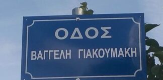 Ένας δρόμος στη μνήμη του Βαγγέλη Γιακουμάκη