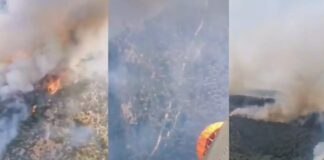 Η μάχη με τις φλόγες από ψηλά – Οι εικόνες μέσα από τα ελικόπτερα στα Δερβενοχώρια