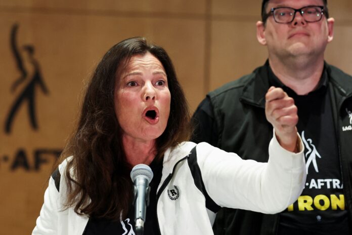 SAG-AFTRA press conference in Los Angeles