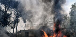 Σπίτια παραδόθηκαν στις φλόγες από τη φωτιά στο Λουτράκι – Μαίνεται το πύρινο μέτωπο