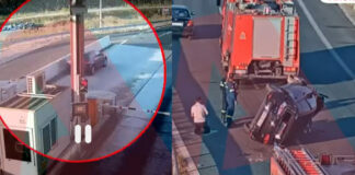 Oδηγός σπάει τις μπάρες διοδίων με ιλιγγιώδη ταχύτητα, βγάζει χαλάκι να προσευχηθεί και επιτίθεται σε πυροσβέστες! (βίντεο)