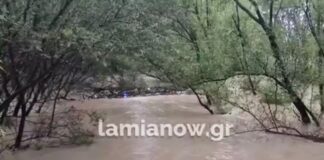 Η στάθμη του Σπερχειού στη Λαμία έφτασε στον δρόμο – Ώρες αγωνίας για τους κατοίκους (βίντεο)