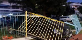 Παραλίγο τραγωδία σε παιδική χαρά-Αυτοκίνητο καρφώθηκε στα κάγκελα (βίντεο)