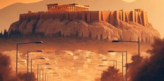 Η καλημέρα της Ελληνικής Αστυνομίας με καμήλες στην Ακρόπολη