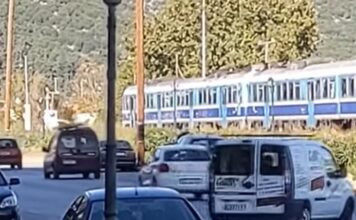 Μηχανοδηγός σταμάτησε το τρένο για να περάσουν τα αυτοκίνητα από τη διάβαση (βίντεο)