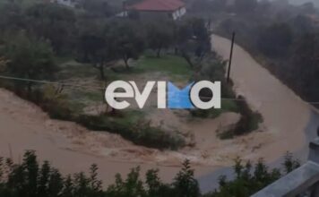Η κακοκαιρία «Elena» δείχνει τα «δόντια» της στην Εύβοια: Πλημμύρες στην Κύμη και χιόνια στο όρος Δίρφυς