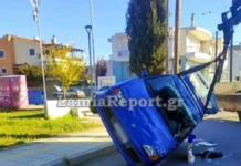 Αυτοκίνητο παραβίασε Stop, εμβόλισε άλλο ΙΧ και ντελαπάρισε
