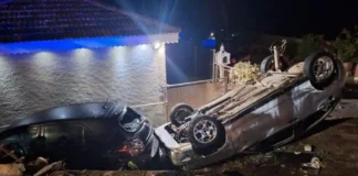 Αυτοκίνητο τούμπαρε και προσγειώθηκε σε αυλή σπιτιού