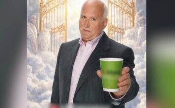 Kαφετέρια παρουσίασε τον Γιώργο Παπαδάκη να «σερβίρει» καφέ από τις πύλες του παραδείσου (βίντεο)