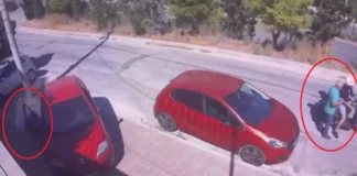 Βίντεο με τη σπείρα που έσκαγε τα λάστιχα των αυτοκίνητων και έκλεβε πολίτες που είχαν σηκώσει λεφτά από την τράπεζα