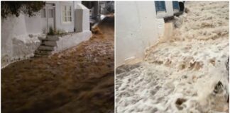 Νεροποντή στην Ύδρα μετά την έντονη βροχόπτωση από την κακοκαιρία (βίντεο)