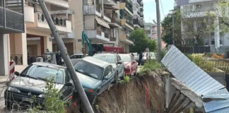 «Βούλιαξε» δρόμος κατά τη διάρκεια εργασιών – Βρέθηκε στο κενό παρκαρισμένο αυτοκίνητο