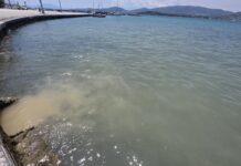 Έγινε καφέ η θάλασσα μπροστά στον Άγιο Κωνσταντίνο (φωτογραφίες και βίντεο)