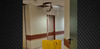 Πλημμύρισε και κατέρρευσε μέρος ψευδοροφής στο νοσοκομείο της Ρόδου (βίντεο)