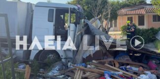 Οδηγός έχασε τον έλεγχο του φορτηγού επειδή τον τσίμπησε έντομο και έπεσε πάνω σε αποθήκες