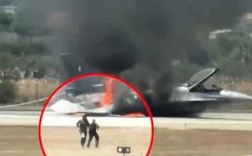 Η στιγμή που ο πιλότος του F-16 βγαίνει σώος από το αεροσκάφος μετά την αναγκαστική προσγείωση (βίντεο)