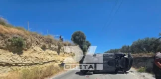 Αυτοκίνητο τούμπαρε και παρέσυρε πεζή-Νοσηλεύεται στη ΜΕΘ