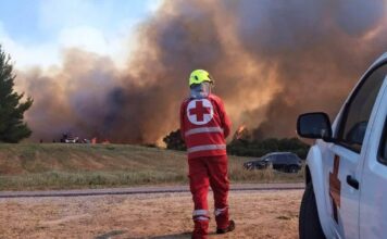 Ο Ελληνικός Ερυθρός Σταυρός στην πρώτη γραμμή στο πύρινο μέτωπο στη Σίβηρη Χαλκιδικής