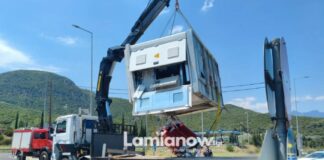 Ατύχημα στη διασταύρωση του Μπράλου: Μεγάλη γεννήτρια έπεσε από φορτηγό