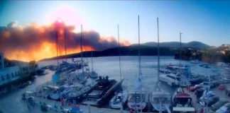 Καίει ανεξέλεγκτη η φωτιά σε δάσος στη Σκύρο