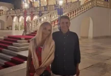 Γιώργος Μυλωνάκης και Τίνα Μεσσαροπούλου στην Παναγία της Τήνου: «Όπου κι αν βρισκόμαστε θα Την τιμάμε»