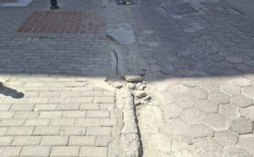 Πεζοδρόμια – παγίδες στην οδό Σπυρίδη – φωτογραφίες