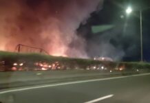 Λαχτάρα… από φωτιά τα ξημερώματα σε φορτηγό που κινούνταν στην εθνική οδό