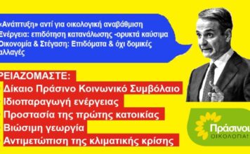 ΠΡΑΣΙΝΟΙ – Οικολογία: «Τεχνητή ευημερία» και «τζάμπα υποσχέσεις» από τον Μητσοτάκη στη ΔΕΘ