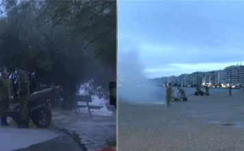 28η Οκτωβρίου: Οι εντυπωσιακοί ταυτόχρονοι κανονιοβολισμοί σε Αθήνα και Θεσσαλονίκη (βίντεο)